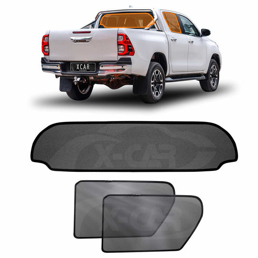 Window Sun Shades for Toyota Hilux SR5 Double Cab 2015-2025 Magnetic Car Custom Rear Windscreen Shade Sun Blind Mesh