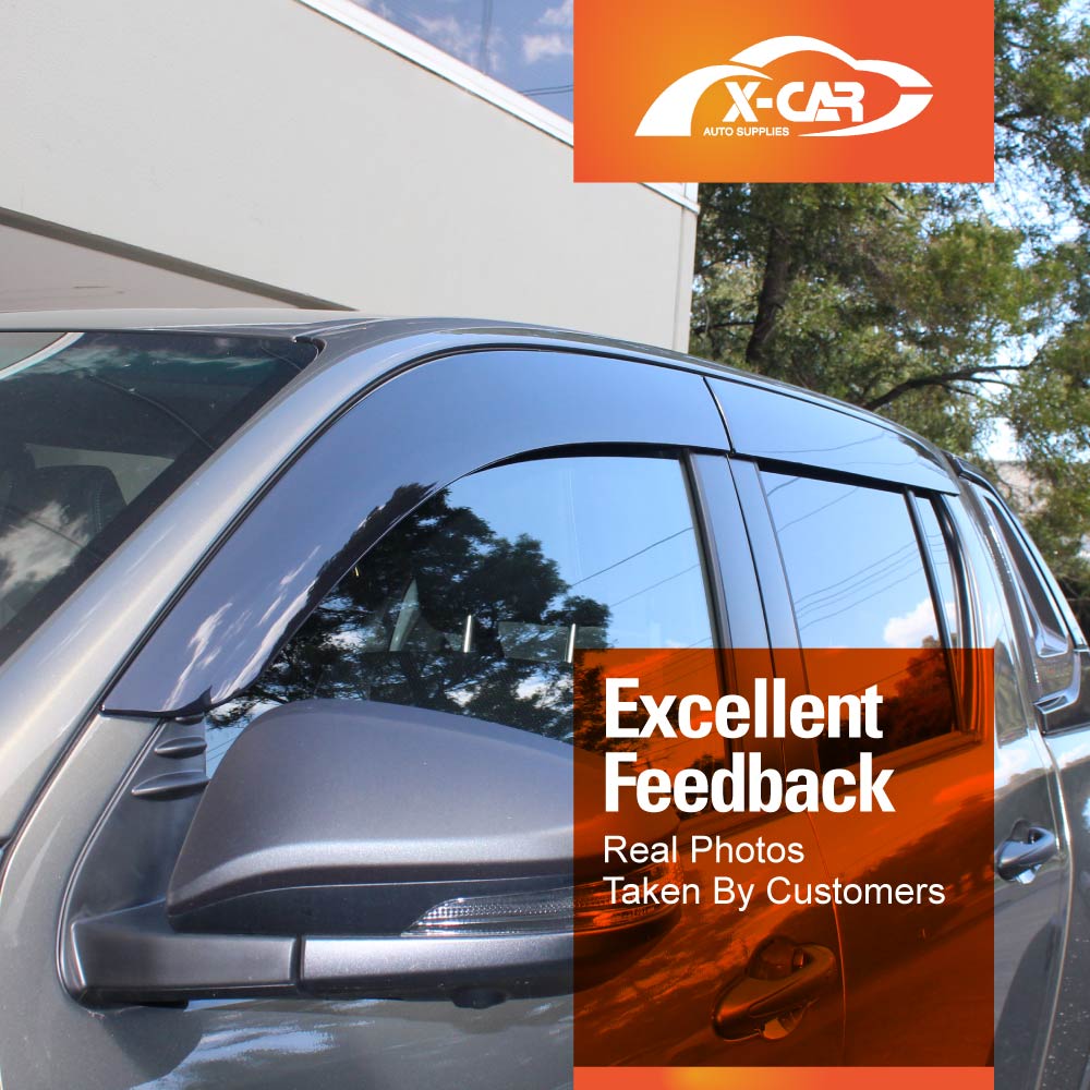 Injection Original Weathershields for Toyota Hilux SR5 Double Cab 2015-2025 Car Wind Deflectors Window Sun Visor 4-Piece Set