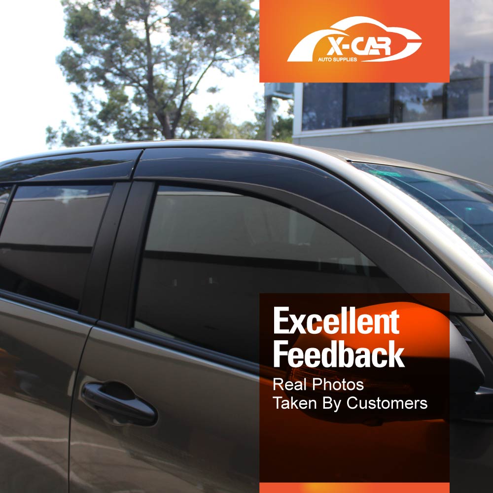 Injection Original Weathershields for Toyota Hilux SR5 Double Cab 2015-2025 Car Wind Deflectors Window Sun Visor 4-Piece Set