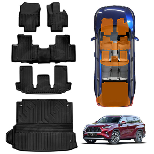 3D Floor Mats Boot Liner for Toyota Kluger 2021-2025 All Weather Heavy Duty Cargo Car Trunk Luggage Tray