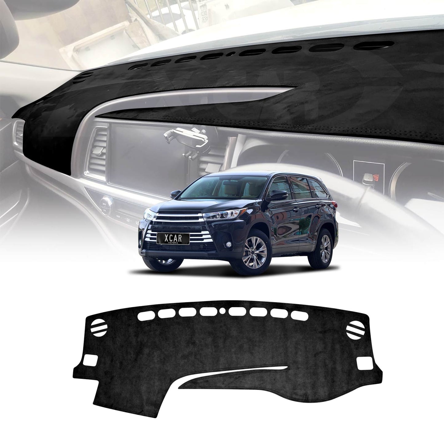 Dash Mat for Toyota Kluger 2014-2021 Non-Slip Microfiber Pad Cover Interior Accessories