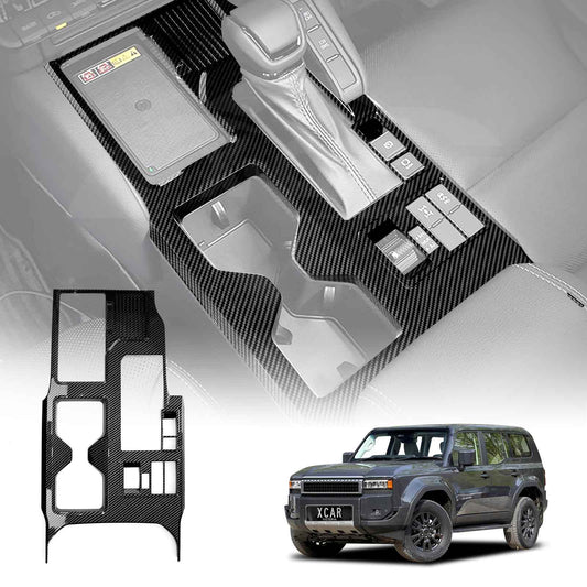 Gear Shift Frame Trim for Toyota Prado 250 Series 2024-2025 Carbon Fiber Style Center Console Cover Protector