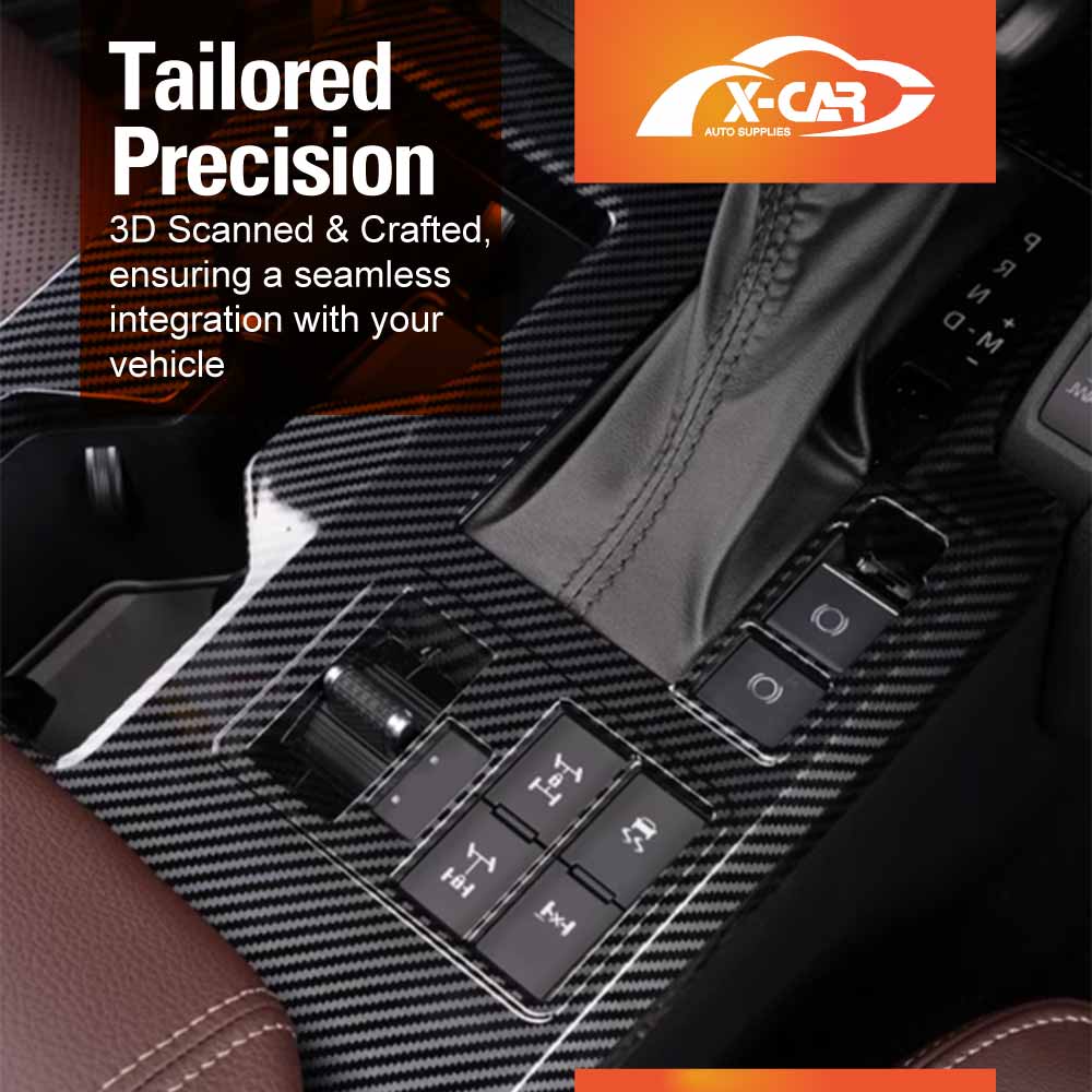 Gear Shift Frame Trim for Toyota Prado 250 Series 2024-2025 Carbon Fiber Style Center Console Cover Protector