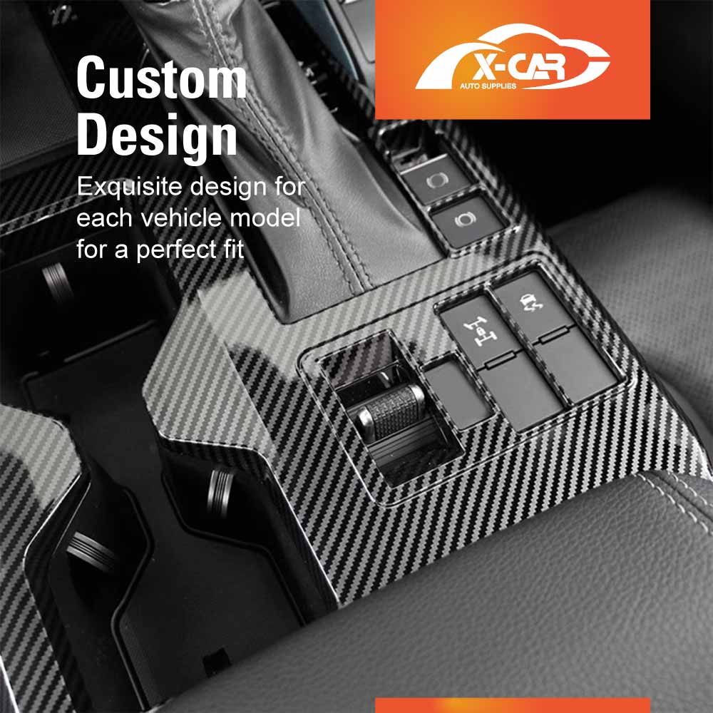 Gear Shift Frame Trim for Toyota Prado 250 Series 2024-2025 Carbon Fiber Style Center Console Cover Protector