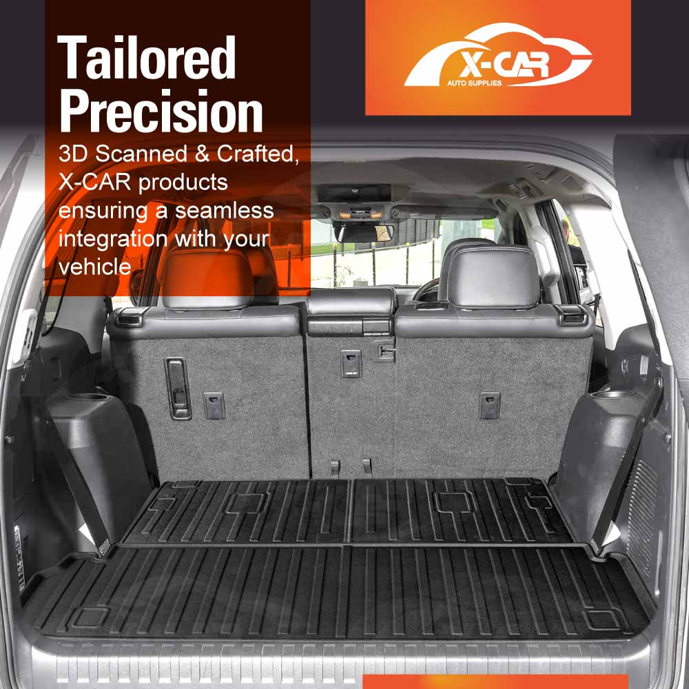 Boot Liners for Toyota Prado 150 Series 7 Seats 2009-2024 All Weather Heavy Duty Cargo Trunk Mat Luggage Tray Car Accessories 3 Pcs Set
