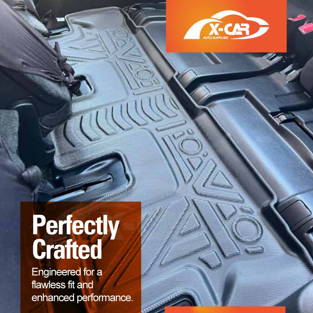 3D Floor Mats Boot Liners Set for Toyota Prado 150 Series 7 Seats 2009-2024 All Weather Heavy Duty Cargo Car Trunk Luggage Tray