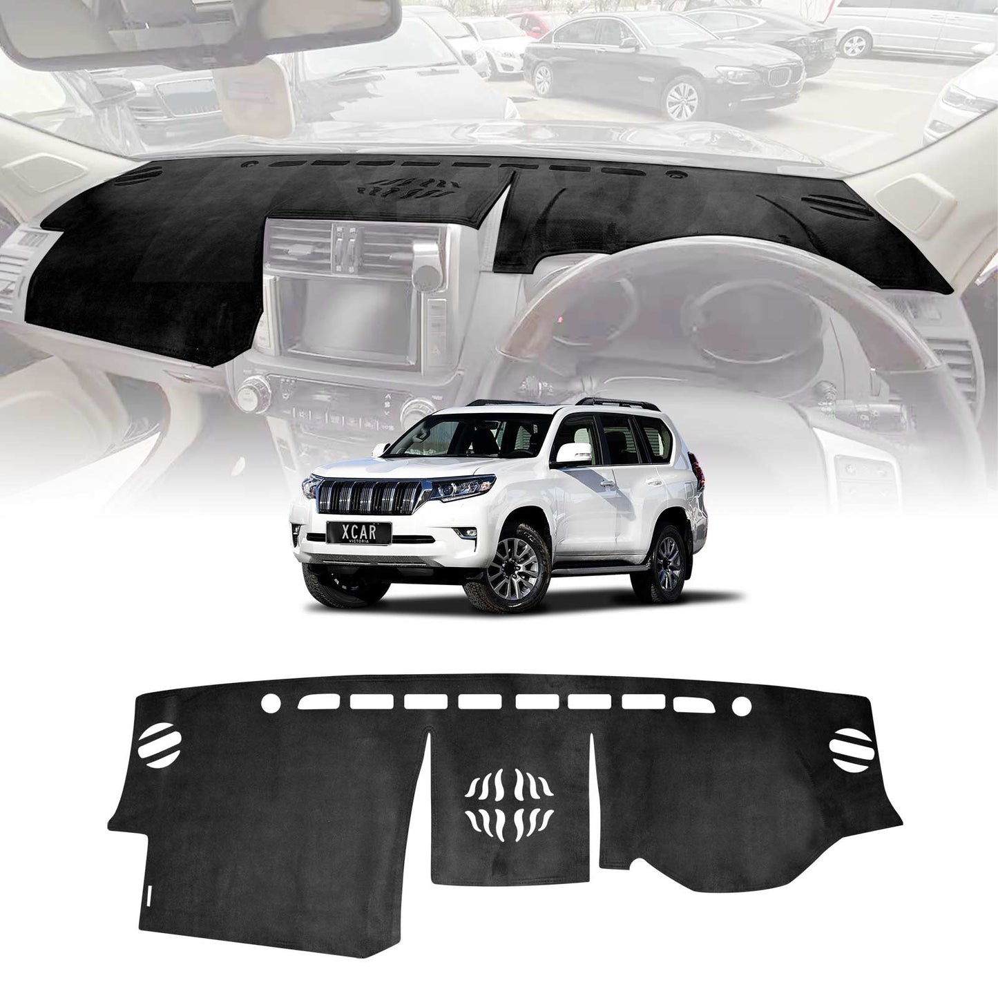 Dash Mat for Toyota Prado 150 Series 2009-2024 Non-Slip Microfiber Pad Cover Interior Accessories