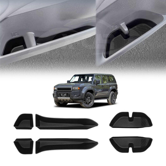 Car Door Side Storage Box Tray for Toyota Prado 250 Series 2024-2025 Organizer Accessories Front and Rear Row Set of 6