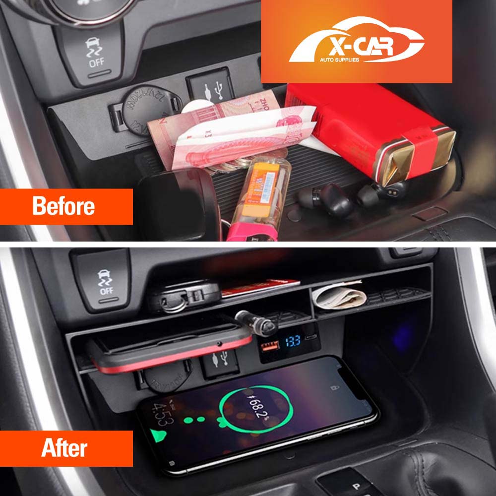 Center Console Organizer for Toyota RAV4 2019-Onwards Storage Box Secondary ABS Insertion Tray Interior Accessories