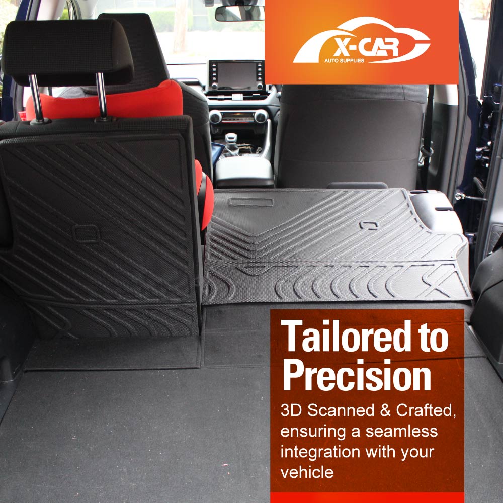 3D Floor Mats Boot Liner Set for Toyota Rav4 Rav 4 2019-Onwards All Weather Heavy Duty Cargo Kick Mats Back Seat Protector Cover