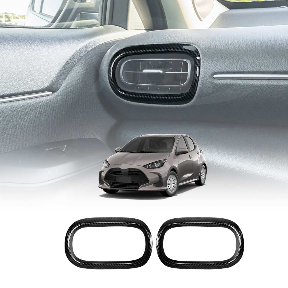 Carbon Fiber Style Car AC Vent Panel Trim Cover for Toyota Yaris/Yaris Cross 2020-Onwards
