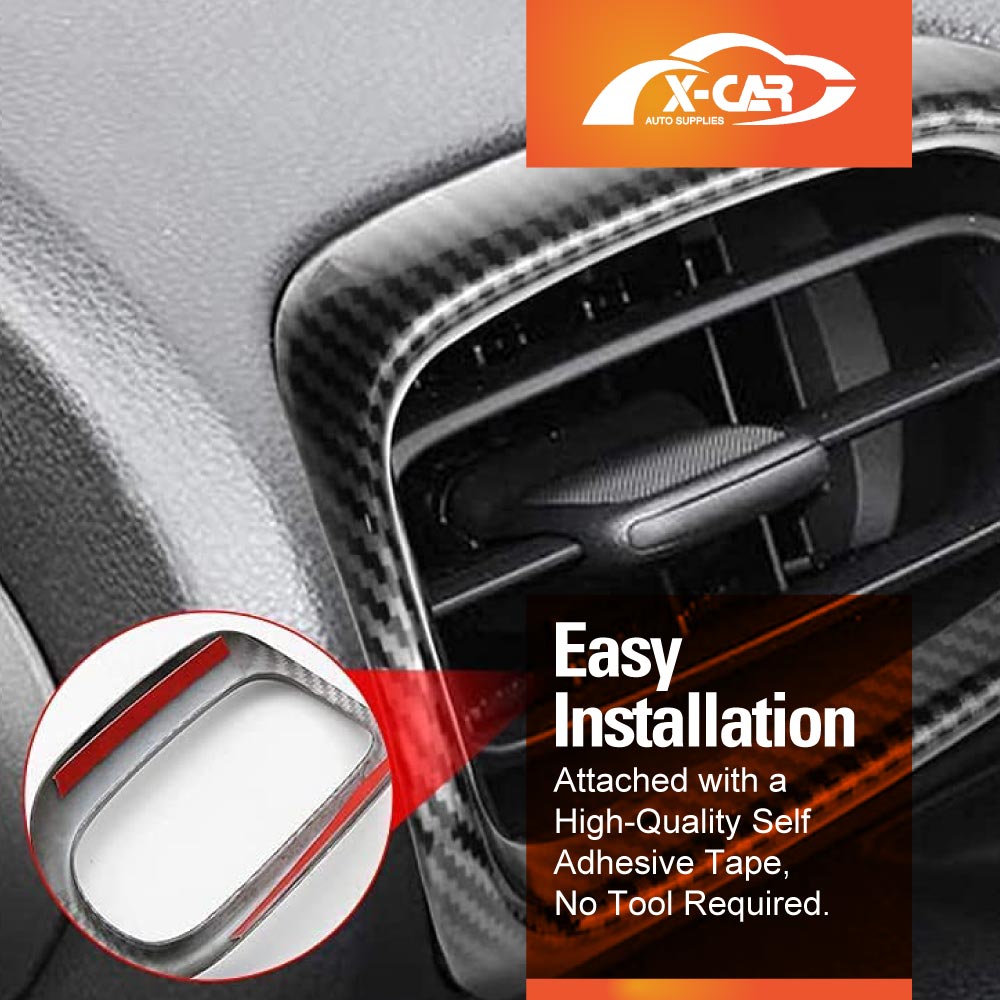 Carbon Fiber Style Car AC Vent Panel Trim Cover for Toyota Yaris/Yaris Cross 2020-Onwards