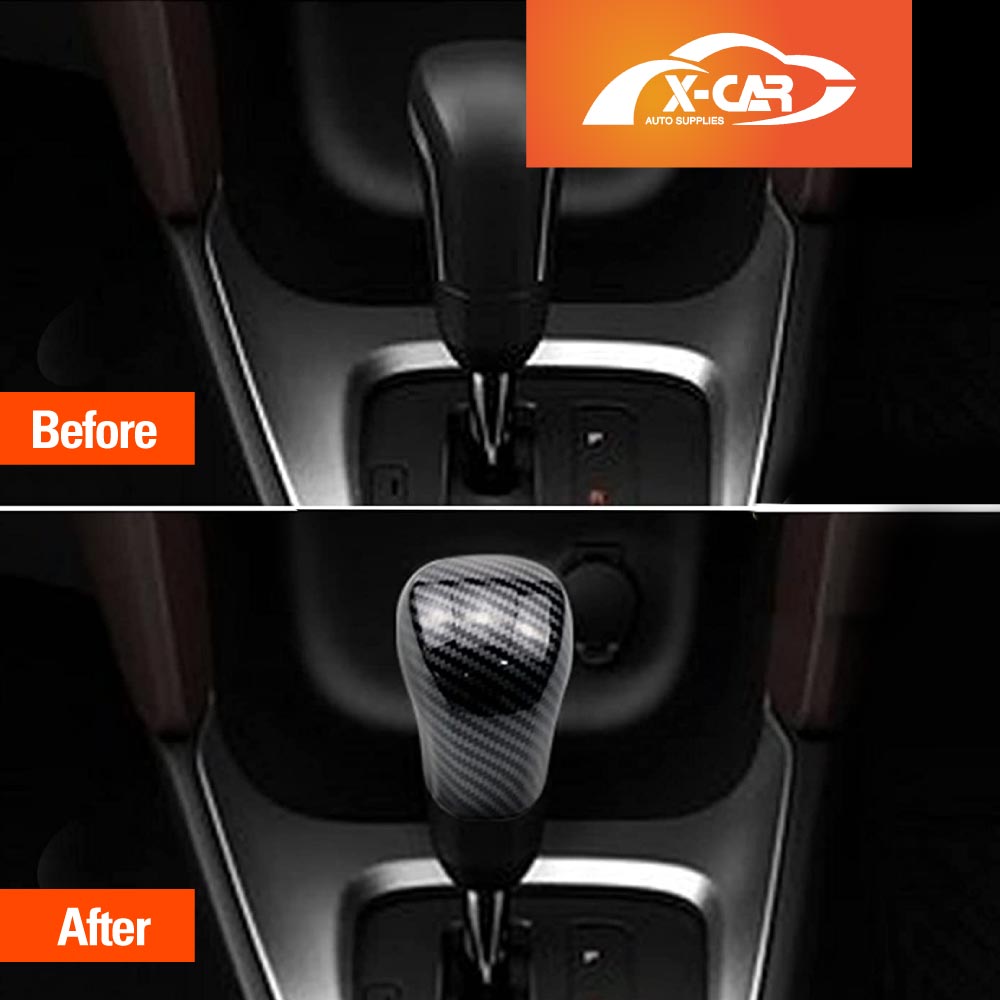 Carbon Fiber Style Gear Stick Shift Knob Cover Trim Protector for Toyota Yaris/Yaris Cross Hybrid 2020-Onwards