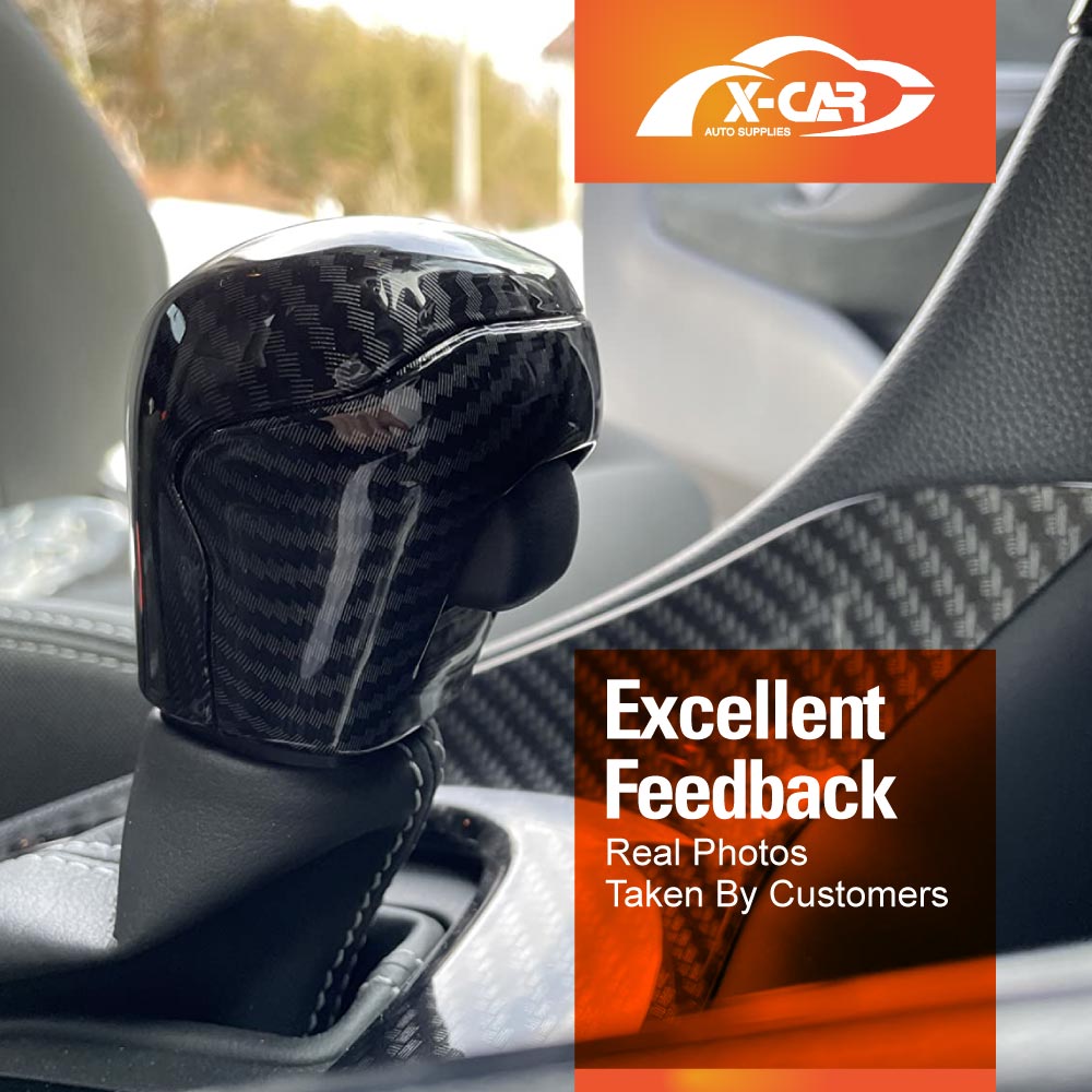 Carbon Fiber Style Gear Stick Shift Knob Cover Trim Protector for Toyota Yaris/Yaris Cross Hybrid 2020-Onwards