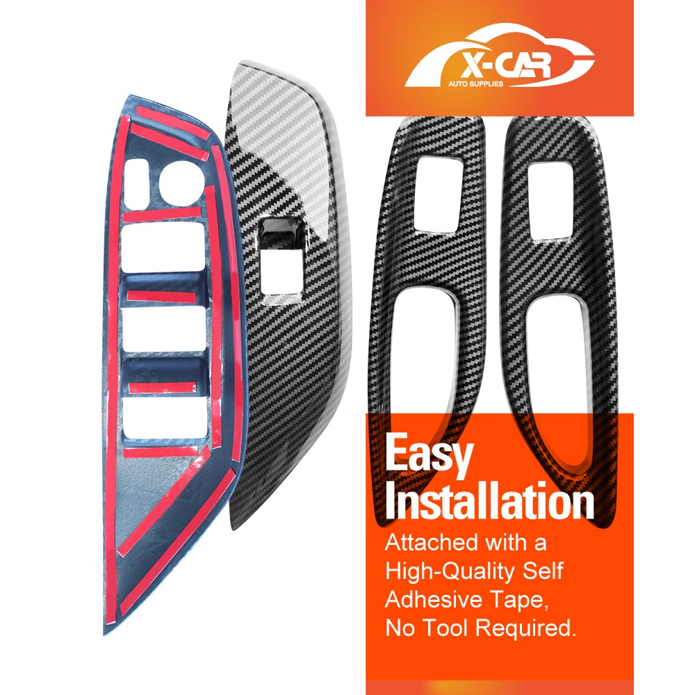Power Window Control Switch Panel Trim Decor Cover Protector for Toyota Yaris/Yaris Cross 2020-Onwards Carbon Fibre Style