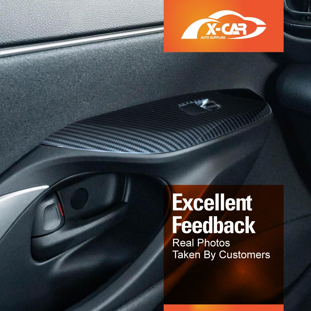 Power Window Control Switch Panel Trim Decor Cover Protector for Toyota Yaris/Yaris Cross 2020-Onwards Carbon Fibre Style