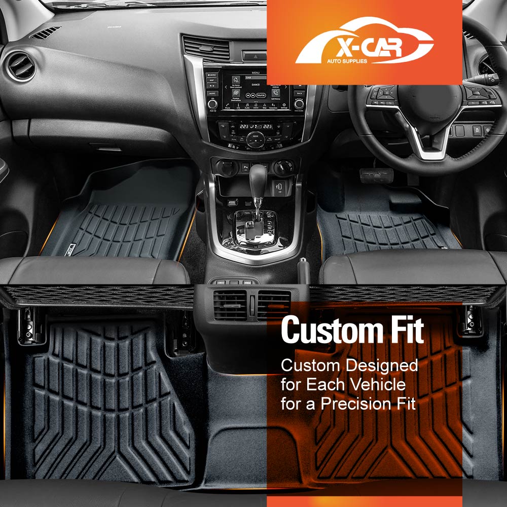 3D TPE Floor Mats for Nissan Navara NP300 D23 Dual Cab 2015-Onwards Customized Heavy Duty All Weather Car Liners