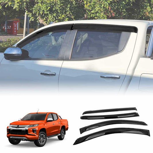 Weathershields for Mitsubishi Triton MQ MR Double Cab 2015-2024 Car Weather Shields Wind Deflectors Window Sun Visor 4-Piece Set