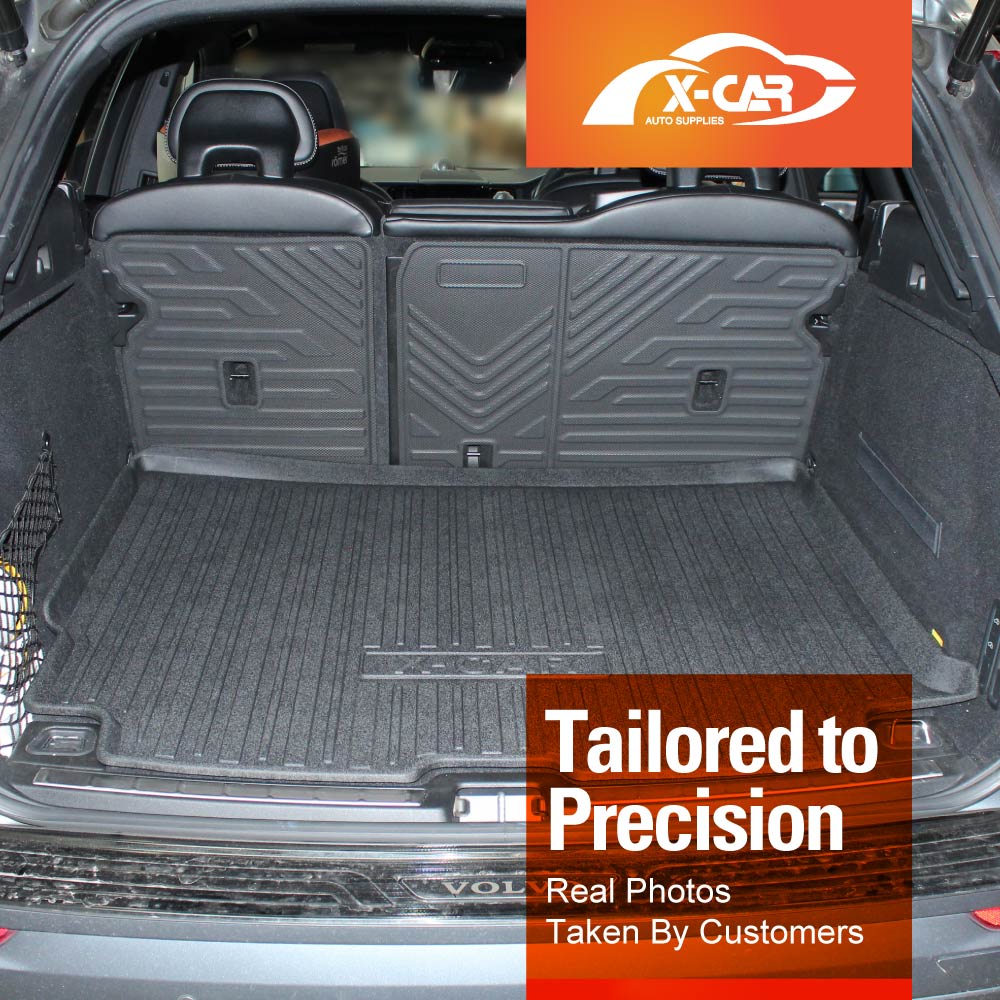 Floor Mat Boot Liner Back Seat Protector Combo for Volvo XC60 2017-Onwards Heavy Duty Car Kick Mats Cover