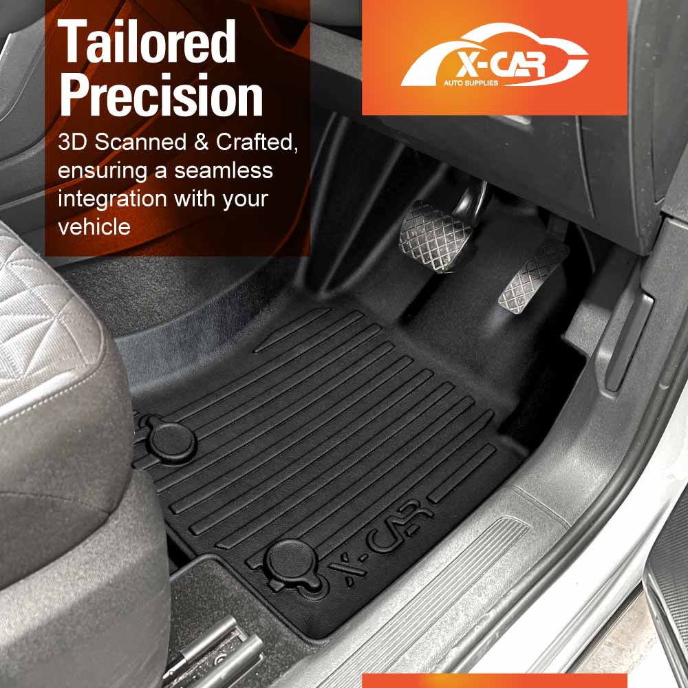 Front Rear Floor Mats for Volkswagen VW Tiguan Allspace 2018-2024 Heavy Duty All Weather Car Mats Carpet Liner Set