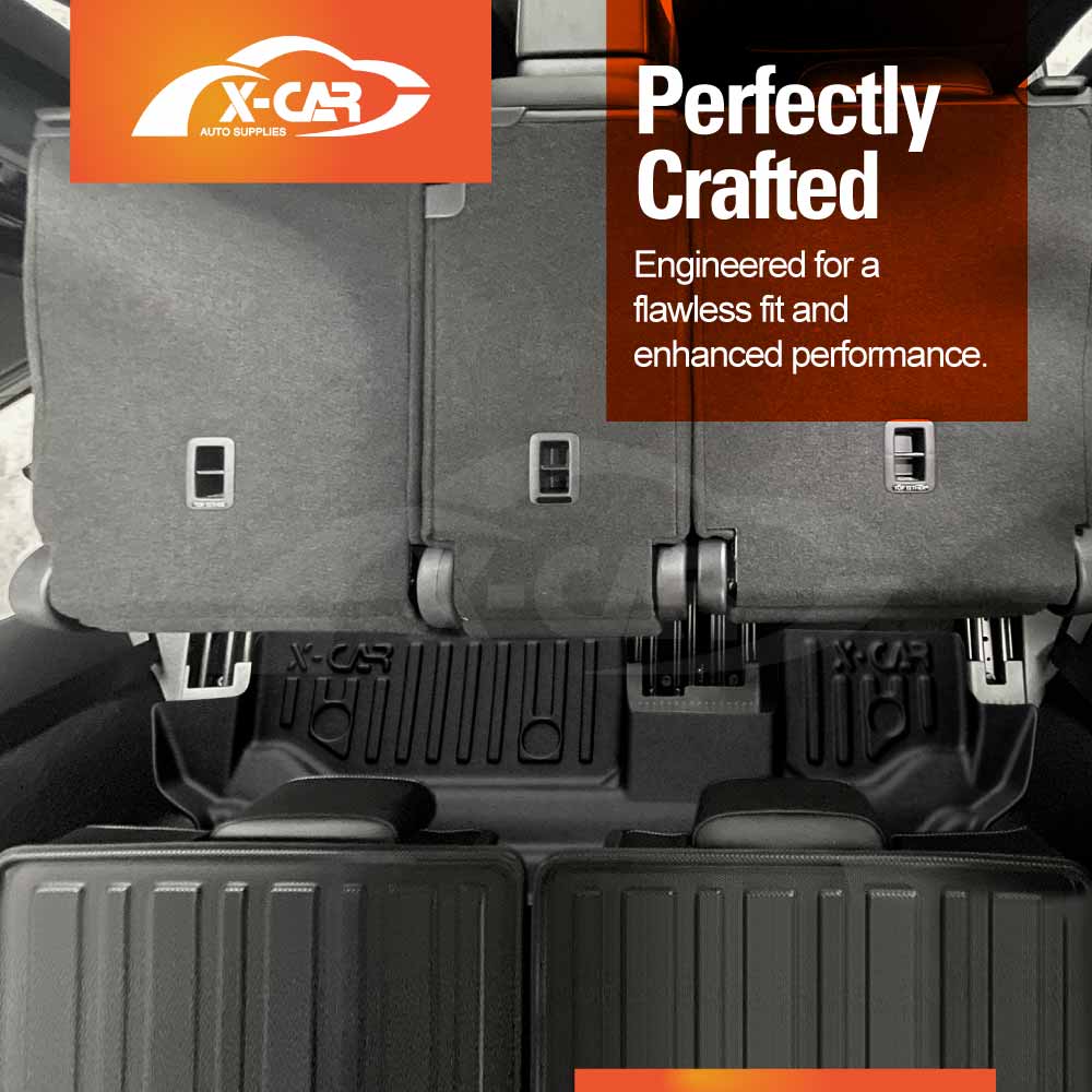 3D Floor Mats Boot Liner for Volkswagen VW Tiguan Allspace 7 Seater 2018-2024 All Weather Heavy Duty Cargo Car Trunk Luggage Tray