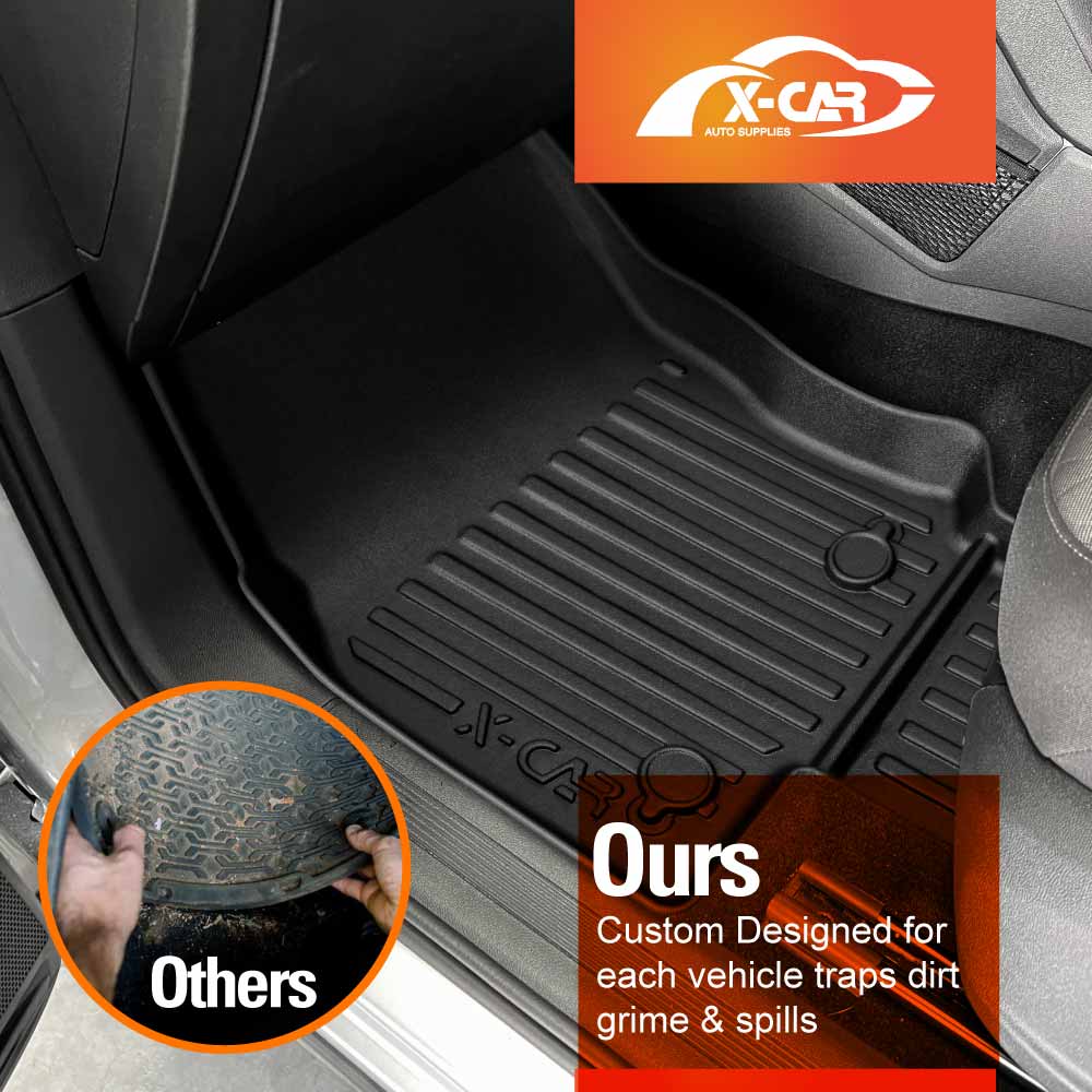 Front Rear Floor Mats for Volkswagen VW Tiguan Allspace 2018-2024 Heavy Duty All Weather Car Mats Carpet Liner Set