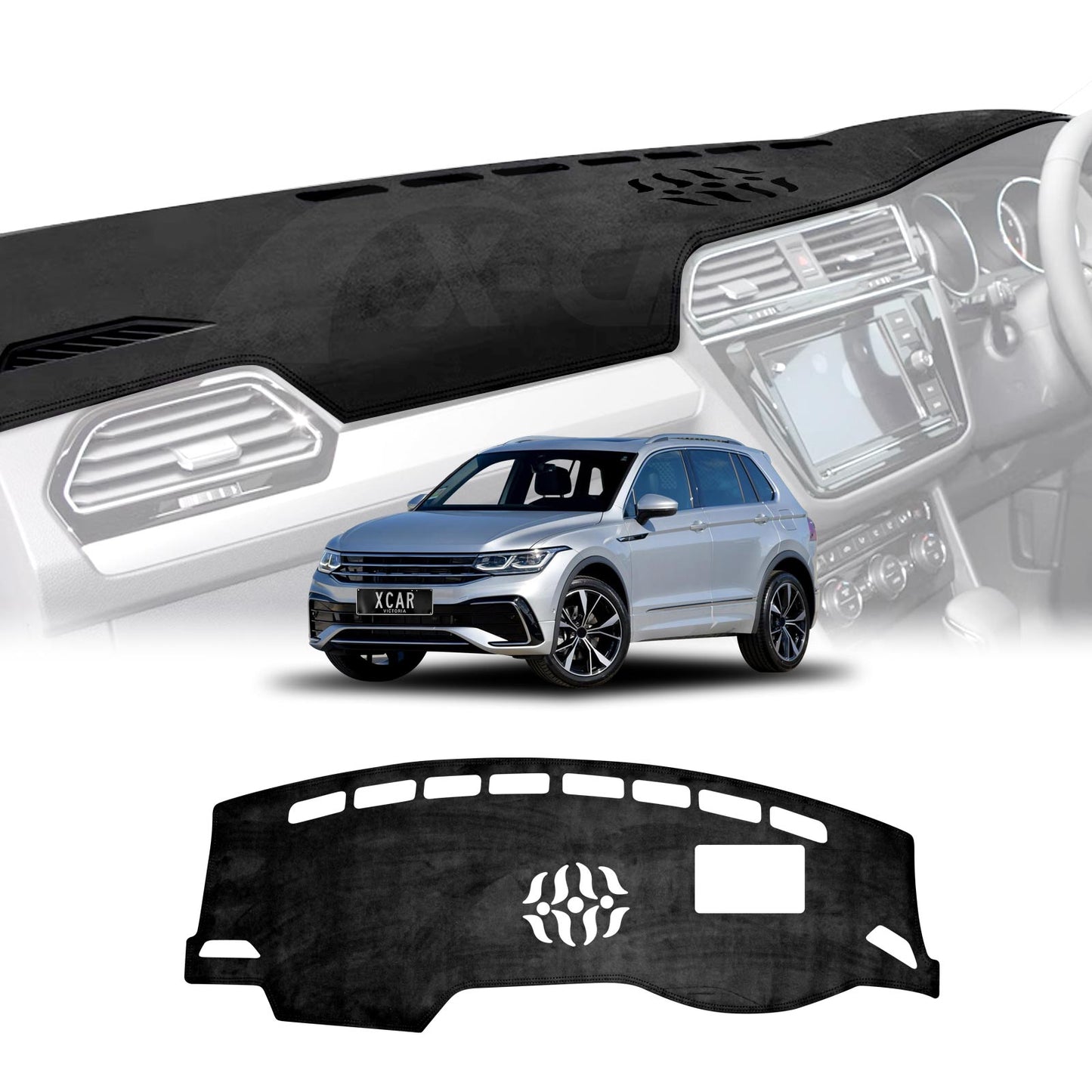 Dash Mat for Volkswagen VW Tiguan 2016-2024 Non-Slip Microfiber Pad Cover Interior Accessories