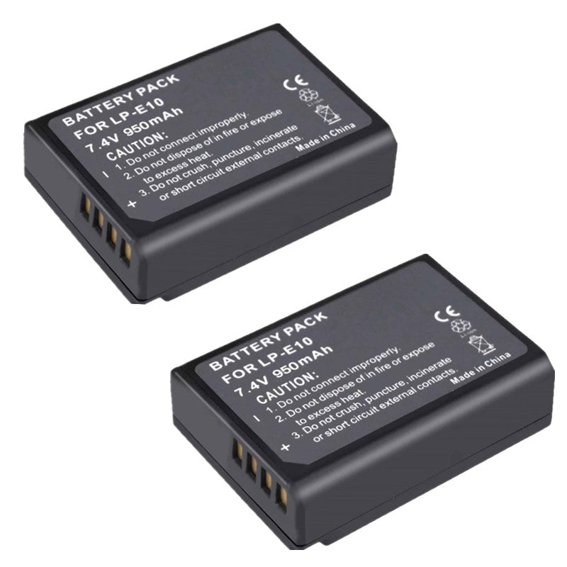 2 Rechargeable LP-E10 Battery For Canon EOS 1100D 1200D 1300D 1500D 3000D Kiss X50 Rebel T3 Camera