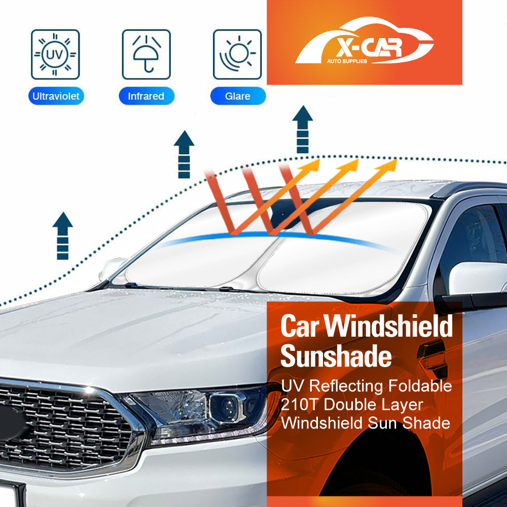 Windshield Sun Shade for Ford Everest 2015-2022 Blocks UV Rays Foldable Custom Wind Screen Sun Visor Protector