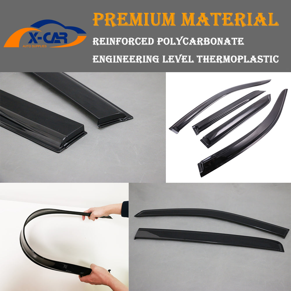 Weathershields for Toyota Fortuner 2015-2025 Car Weather Shields Wind Deflectors Window Sun Visor 4-Piece Set