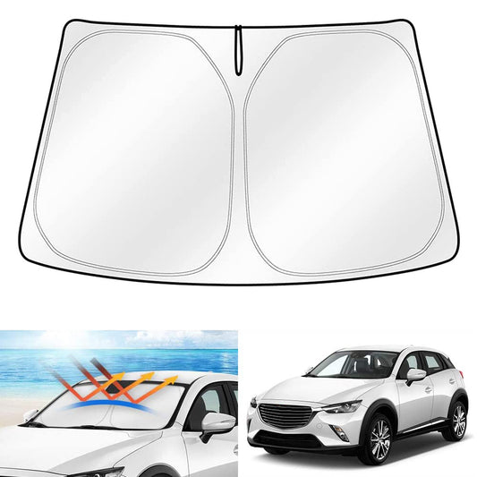 Windshield Sun Shade for Mazda CX30 CX-30 2019-2025 Blocks UV Rays Sun Visor Protector Foldable Sunshade