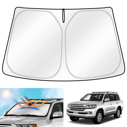 Windshield Sun Shade for Toyota LandCruiser 200 Series 2007-2021 Blocks UV Rays Sun Visor Protector Foldable Sunshade