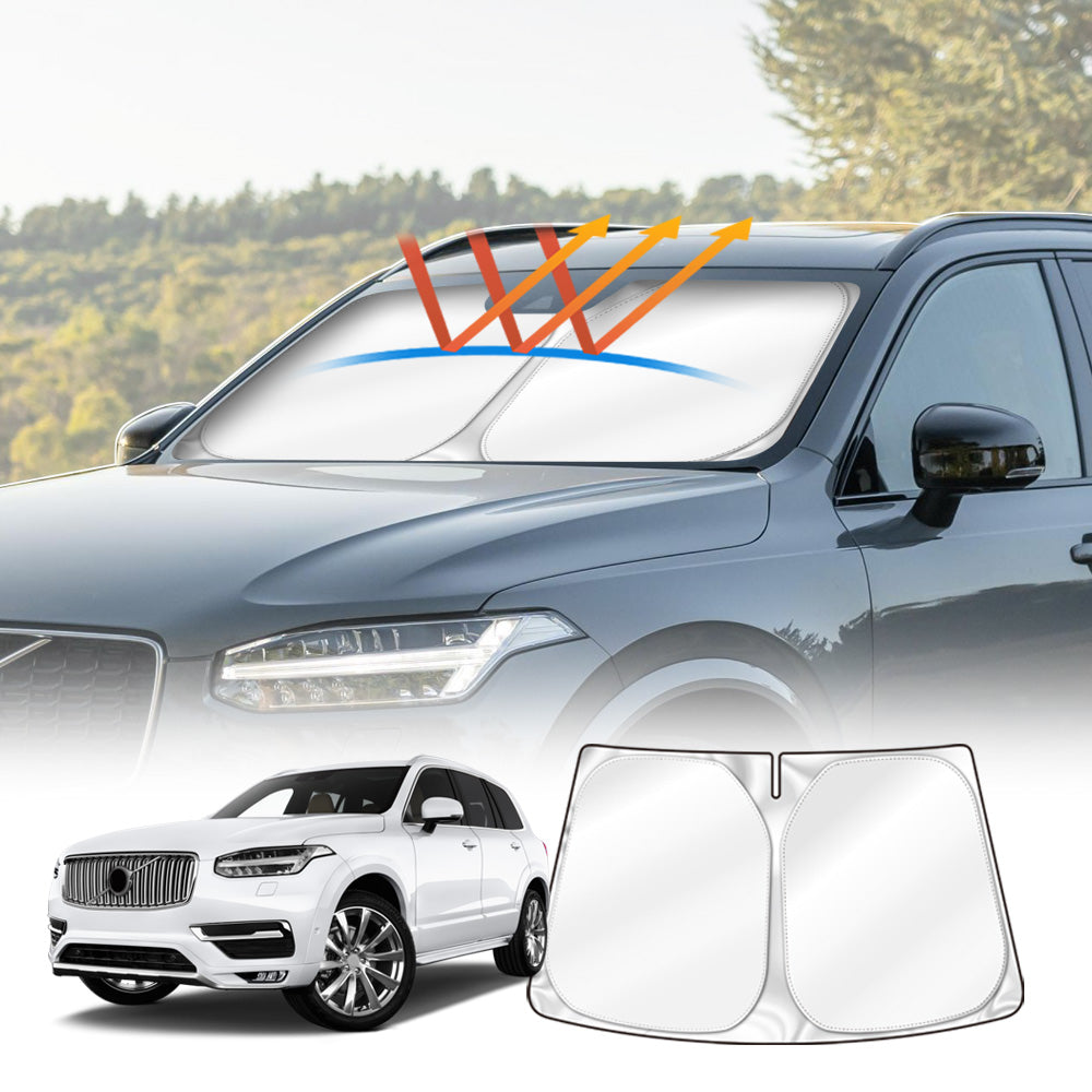 Windshield Sun Shade for Volvo XC90 2015-2024 Blocks UV Rays Sun Visor Protector Foldable Sunshade