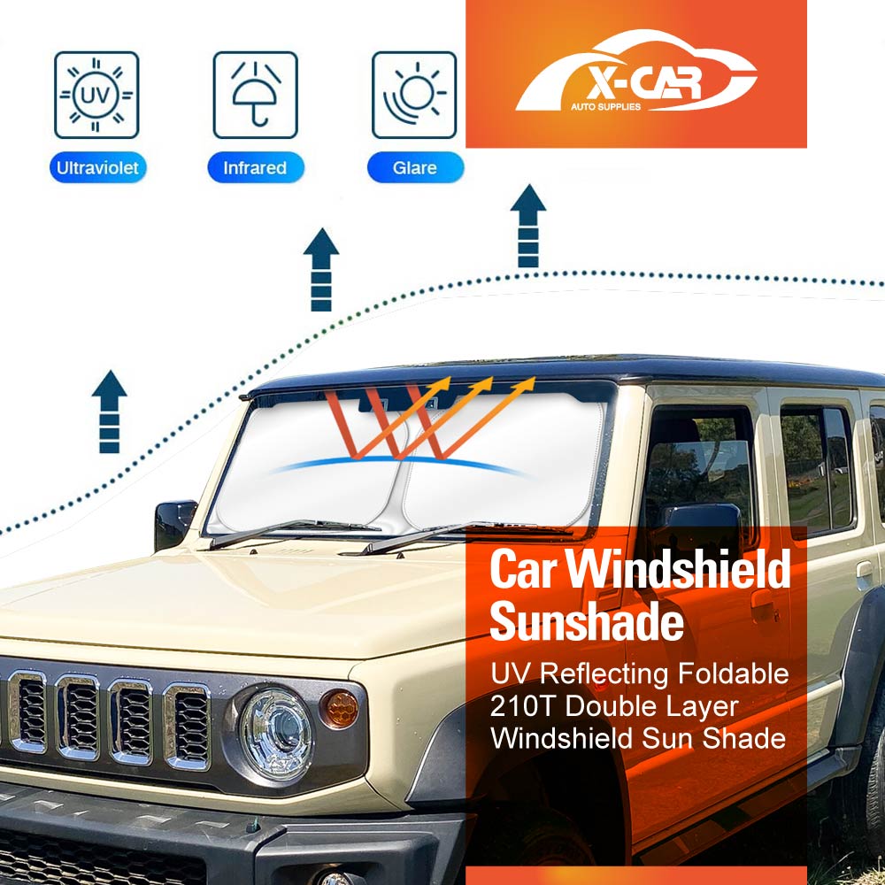 Windshield Sun Shade for Suzuki Jimny XL 5-Door 2023-2025 Blocks UV Rays Foldable Custom Wind Screen Sun Visor Protector