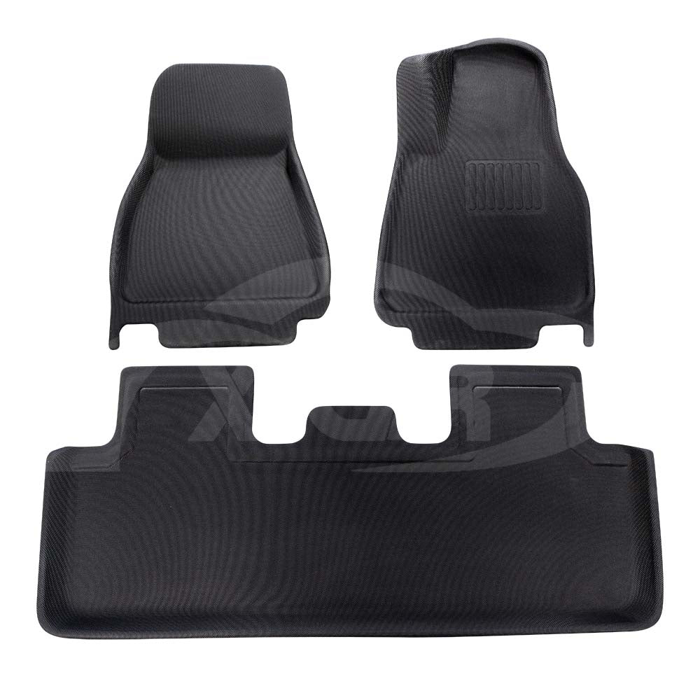 3D All Weather Car Mat Anti-Slip Waterproof Floor Liner Complete Set Front and Rear for Tesla Model Y 2022-2025