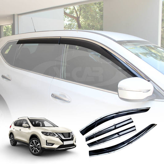 Weathershields for Nissan Xtrail X-trail T32 2013-2022 Car Weather Shields Wind Deflectors Window Sun Visor 4-Piece Set